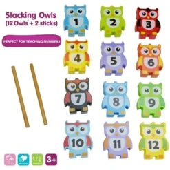 Wooden Stacking Owl Game -Toy Store jumini wooden stacking owl game 4